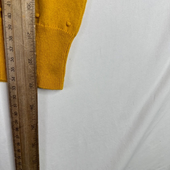 Ann Taylor Factory Swiss Dot Goldenrod Crew Neck Sweater Size Small - Picture 7 of 9